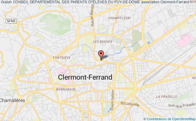 plan association Conseil DÉpartemental Des Parents D?ÉlÈves Du Puy-de-dÔme Clermont-Ferrand