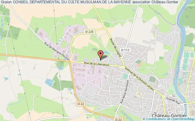 plan association Conseil DÉpartemental Du Culte Musulman De La Mayenne Château-Gontier-sur-Mayenne