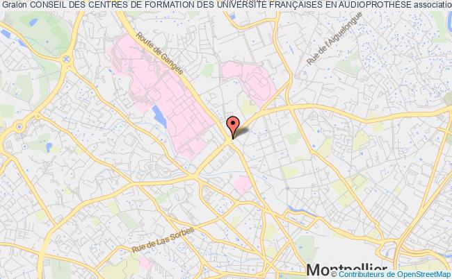 plan association Conseil Des Centres De Formation Des UniversitÉ FranÇaises En AudioprothÈse Montpellier