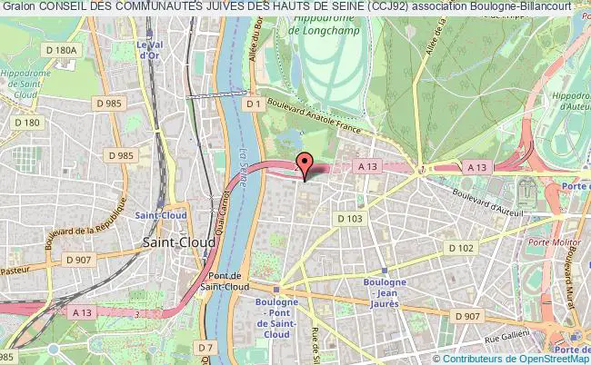 plan association Conseil Des Communautes Juives Des Hauts De Seine (ccj92) Boulogne-Billancourt