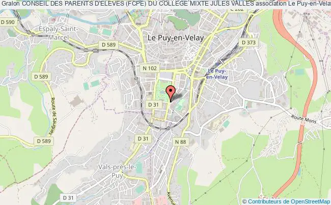 plan association Conseil Des Parents D'eleves (fcpe) Du College Mixte Jules Valles Le Puy-en-Velay