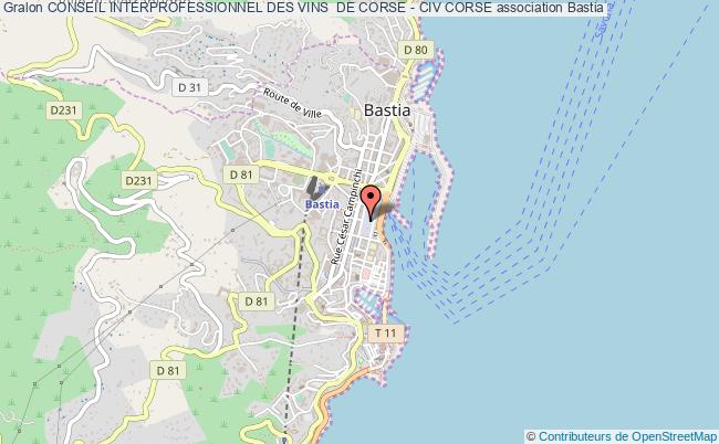 plan association Conseil Interprofessionnel Des Vins  De Corse - Civ Corse Bastia