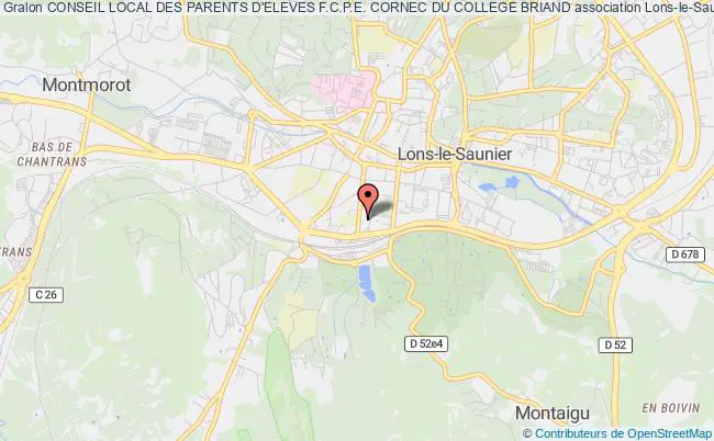 plan association Conseil Local Des Parents D'eleves F.c.p.e. Cornec Du College Briand Lons-le-Saunier