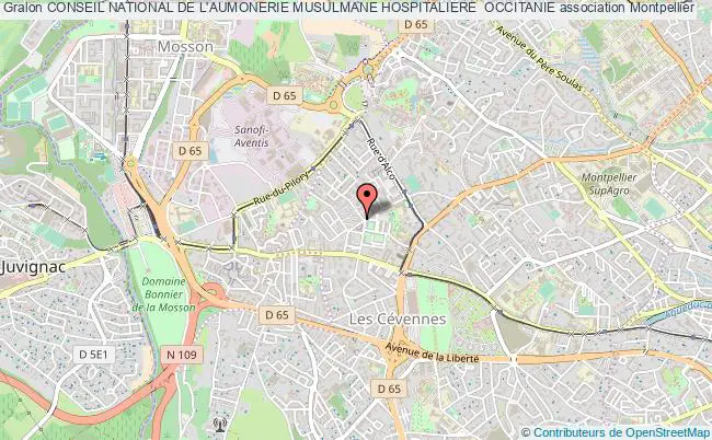 plan association Conseil National De L'aumonerie Musulmane Hospitaliere  Occitanie Montpellier