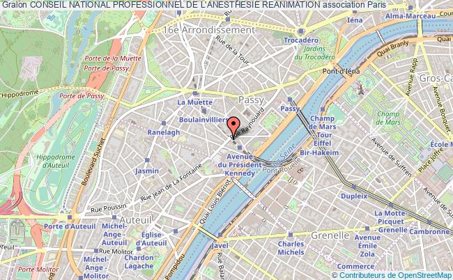 plan association Conseil National Professionnel De L'anesthesie Reanimation Paris 16e