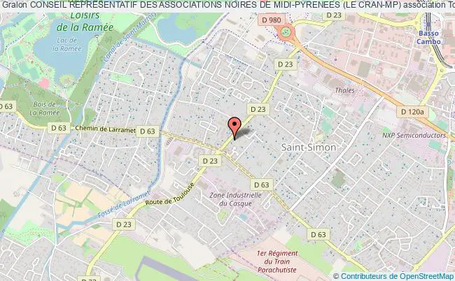 plan association Conseil Representatif Des Associations Noires De Midi-pyrenees (le Cran-mp) Toulouse