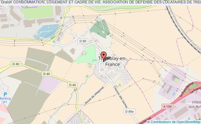 plan association Consommation, Logement Et Cadre De Vie. Association De Defense Des Locataires De Tremblay En France. Tremblay-en-France