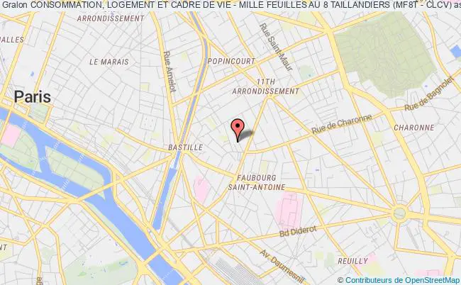plan association Consommation, Logement Et Cadre De Vie - Mille Feuilles Au 8 Taillandiers (mf8t - Clcv) Paris