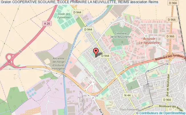 plan association Cooperative Scolaire, Ecole Primaire La Neuvillette, Reims Reims