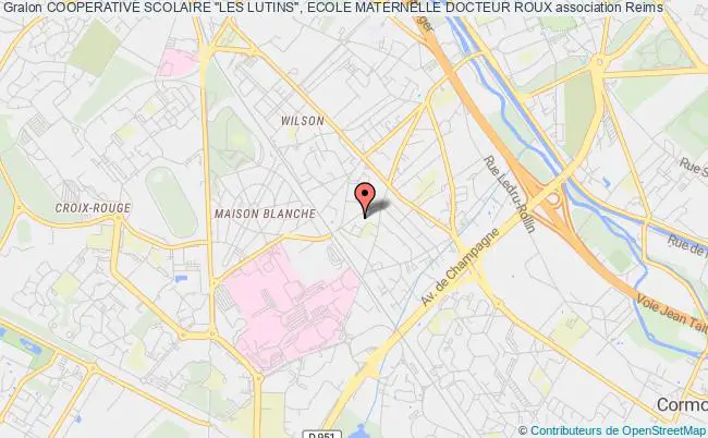 plan association Cooperative Scolaire "les Lutins", Ecole Maternelle Docteur Roux Reims