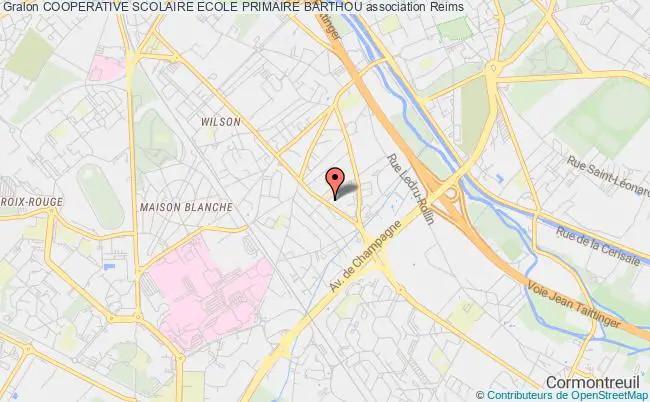 plan association Cooperative Scolaire Ecole Primaire Barthou Reims