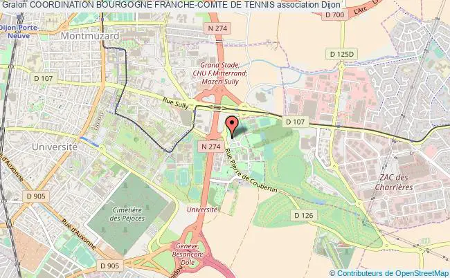 plan association Coordination Bourgogne Franche-comte De Tennis Dijon