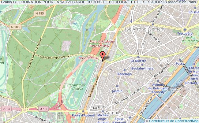 plan association Coordination Pour La Sauvegarde Du Bois De Boulogne Et De Ses Abords Paris
