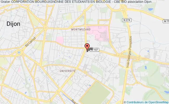 plan association Corporation Bourguignonne Des Etudiants En Biologie - Cbe Bio Dijon