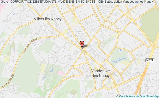 plan association Corporation Des Etudiants Nanceiens En Sciences - Cens Vandoeuvre-lès-Nancy