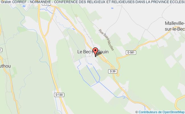 plan association Corref - Normandie - Conference Des Religieux Et Religieuses Dans La Province Ecclesiastique De Rouen Le    Bec-Hellouin