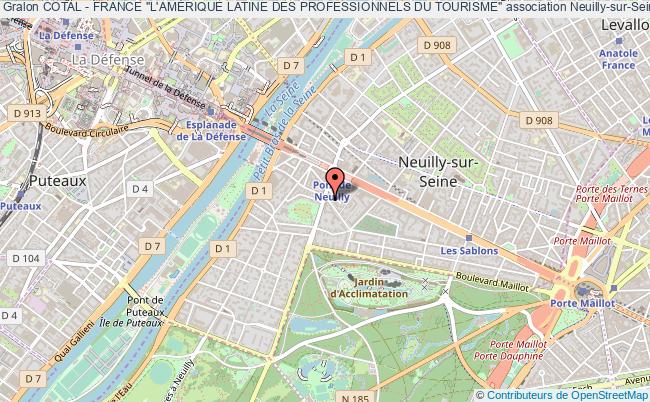 plan association Cotal - France "l'amÉrique Latine Des Professionnels Du Tourisme" Neuilly-sur-Seine