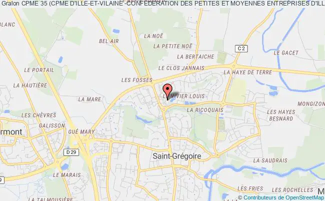 plan association Cpme 35 (cpme D'ille-et-vilaine -confederation Des Petites Et Moyennes Entreprises D'ille-et-vilaine) Saint-Grégoire