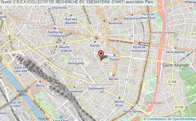 plan association C.r.e.a (collectif De Recherche En  Ebenisterie D?art) Paris
