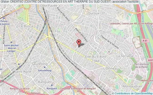 plan association Creatso (centre De Ressources En Art Therapie Du Sud Ouest) Toulouse