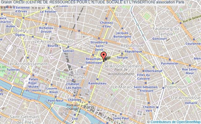 plan association Cresi (centre De Ressources Pour L?etude Sociale Et L?insertion) Paris