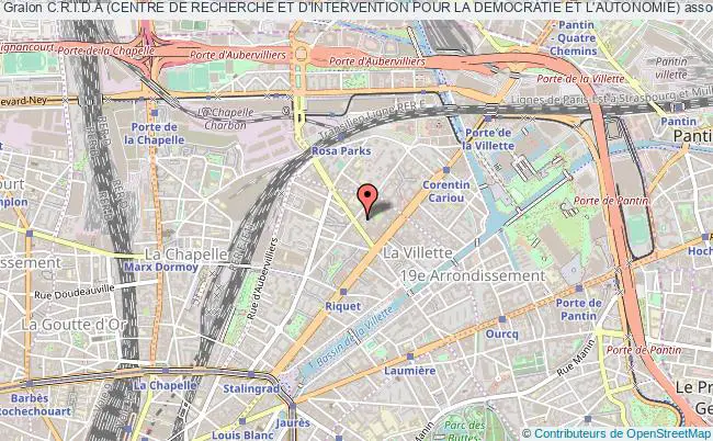 plan association C.r.i.d.a (centre De Recherche Et D'intervention Pour La Democratie Et L'autonomie) Paris