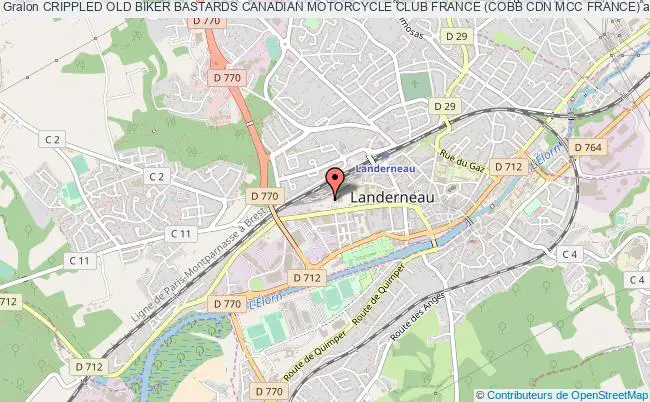 plan association Crippled Old Biker Bastards Canadian Motorcycle Club France (cobb Cdn Mcc France) Landerneau