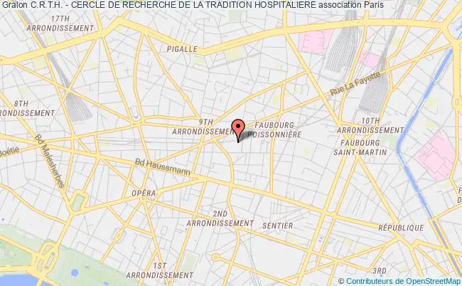 plan association C.r.t.h. - Cercle De Recherche De La Tradition Hospitaliere Paris 9e