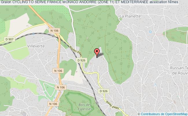 plan association Cycling To Serve France Monaco Andorre (zone 11) Et Mediterranee Nîmes