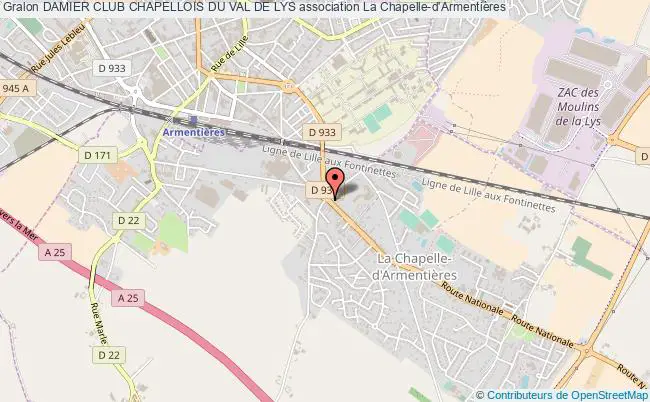 plan association Damier Club Chapellois Du Val De Lys La    Chapelle-d'Armentières
