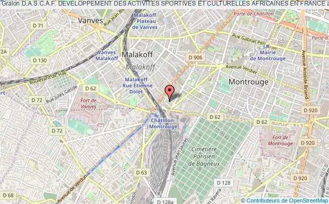 plan association D.a.s.c.a.f. Developpement Des Activites Sportives Et Culturelles Africaines En France Montrouge