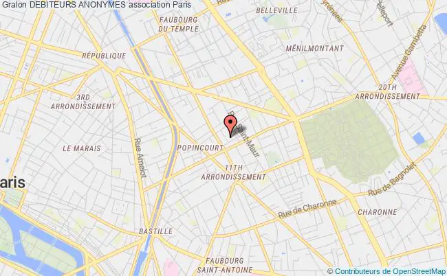 plan association Debiteurs Anonymes Paris 11e