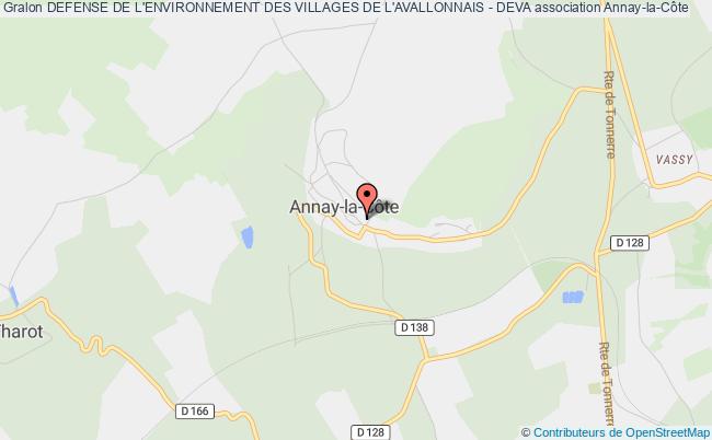 plan association Defense De L'environnement Des Villages De L'avallonnais - Deva Annay-la-Côte