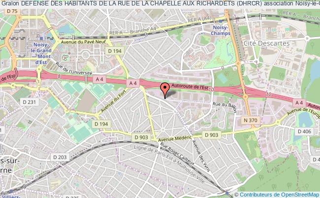 plan association Defense Des Habitants De La Rue De La Chapelle Aux Richardets (dhrcr) Noisy-le-Grand