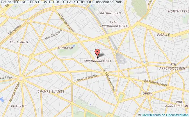 plan association Defense Des Serviteurs De La Republique Paris 17e