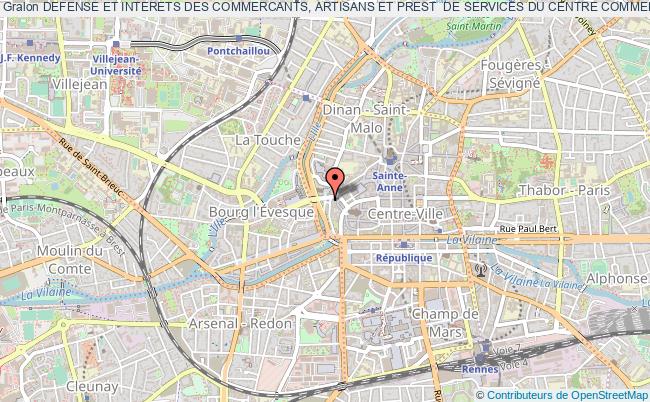 plan association Defense Et Interets Des Commercants, Artisans Et Prest  De Services Du Centre Commercial Du Gros-chene Rennes