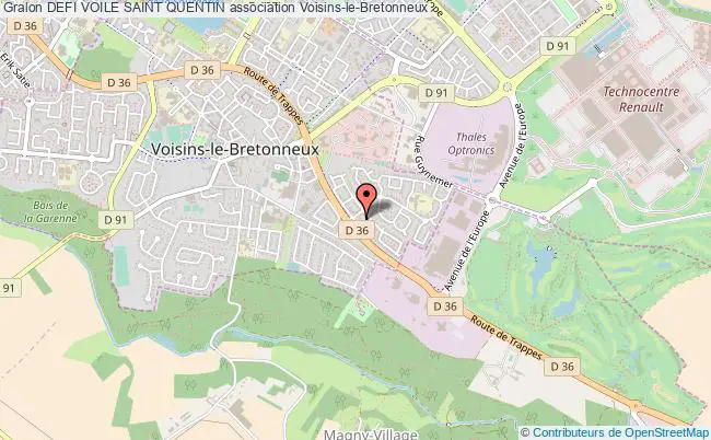 plan association Defi Voile Saint Quentin Voisins-le-Bretonneux