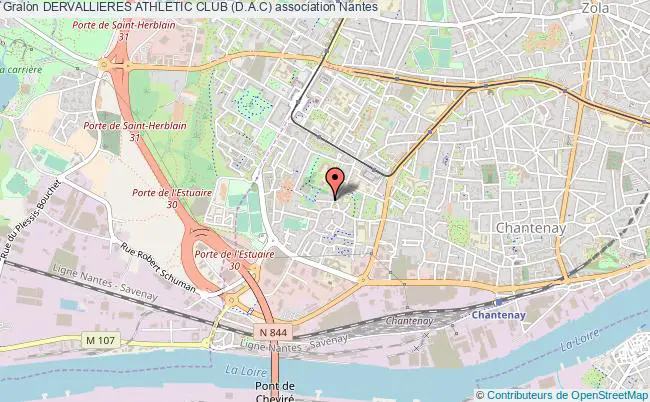 plan association Dervallieres Athletic Club (d.a.c) Nantes