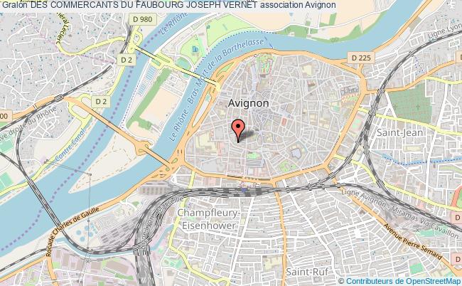plan association Des Commercants Du Faubourg Joseph Vernet Avignon