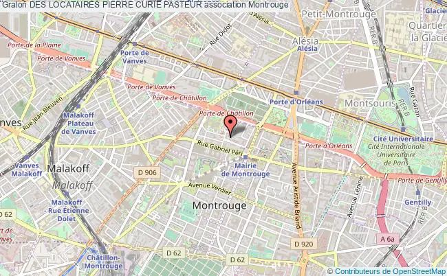 plan association Des Locataires Pierre Curie Pasteur Montrouge