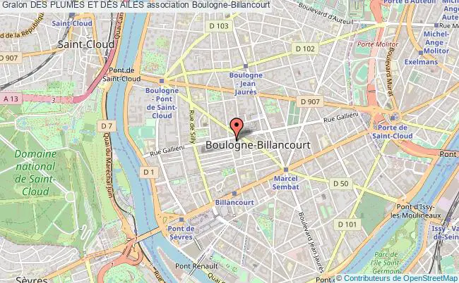 plan association Des Plumes Et Des Ailes Boulogne-Billancourt