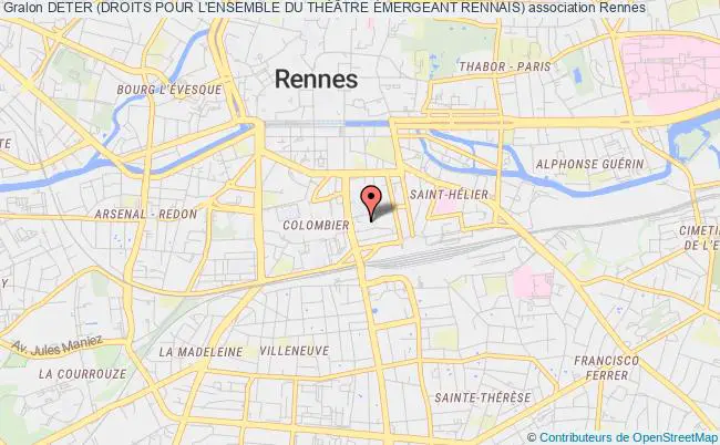 plan association Deter (droits Pour L'ensemble Du ThÉÂtre Émergeant Rennais) Rennes