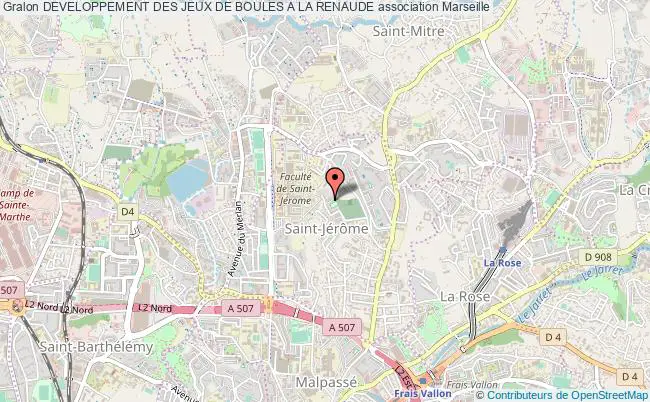 plan association Developpement Des Jeux De Boules A La Renaude Marseille 13e