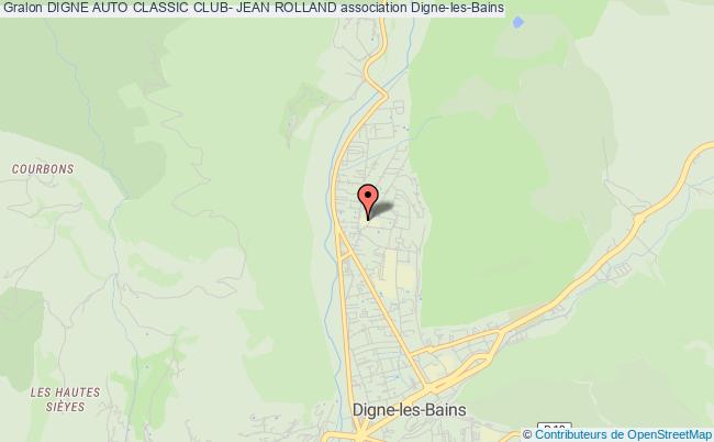 plan association Digne Auto Classic Club- Jean Rolland Digne-les-Bains
