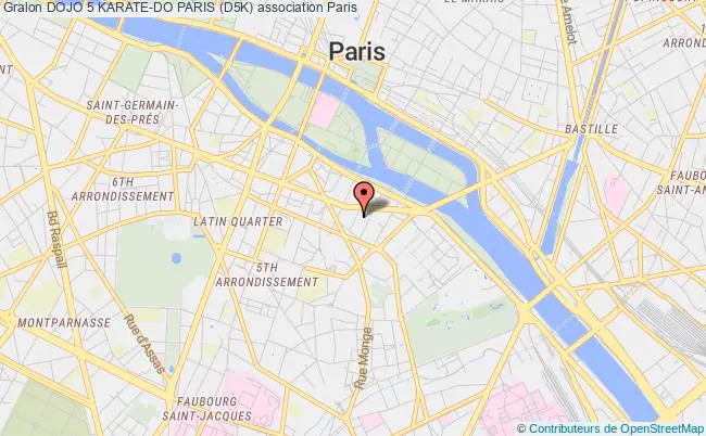 plan association Dojo 5 Karate-do Paris (d5k) Paris