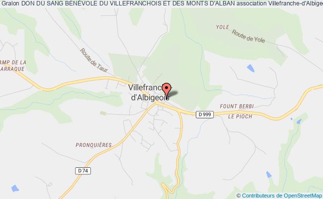 plan association Don Du Sang BÉnÉvole Du Villefranchois Et Des Monts D'alban Villefranche-d'Albigeois