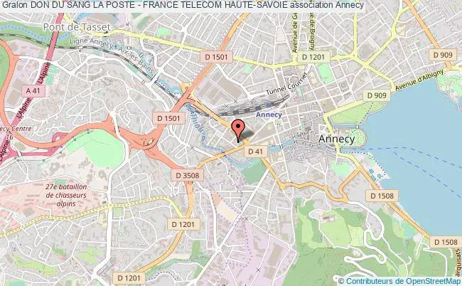 plan association Don Du Sang La Poste - France Telecom Haute-savoie Annecy