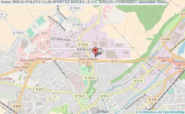 plan association Dreux Athletic Club Sport De Boules ( D.a.c. Boules Lyonnaises ) Dreux