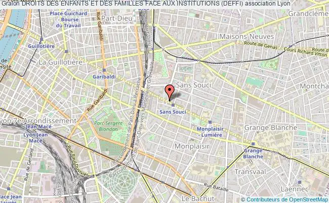 plan association Droits Des Enfants Et Des Familles Face Aux Institutions (deffi) Lyon 8e Arrondissement