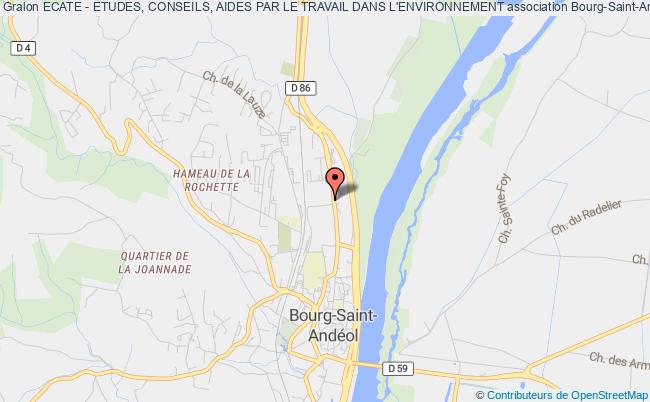 plan association Ecate - Etudes, Conseils, Aides Par Le Travail Dans L'environnement Bourg-Saint-Andéol